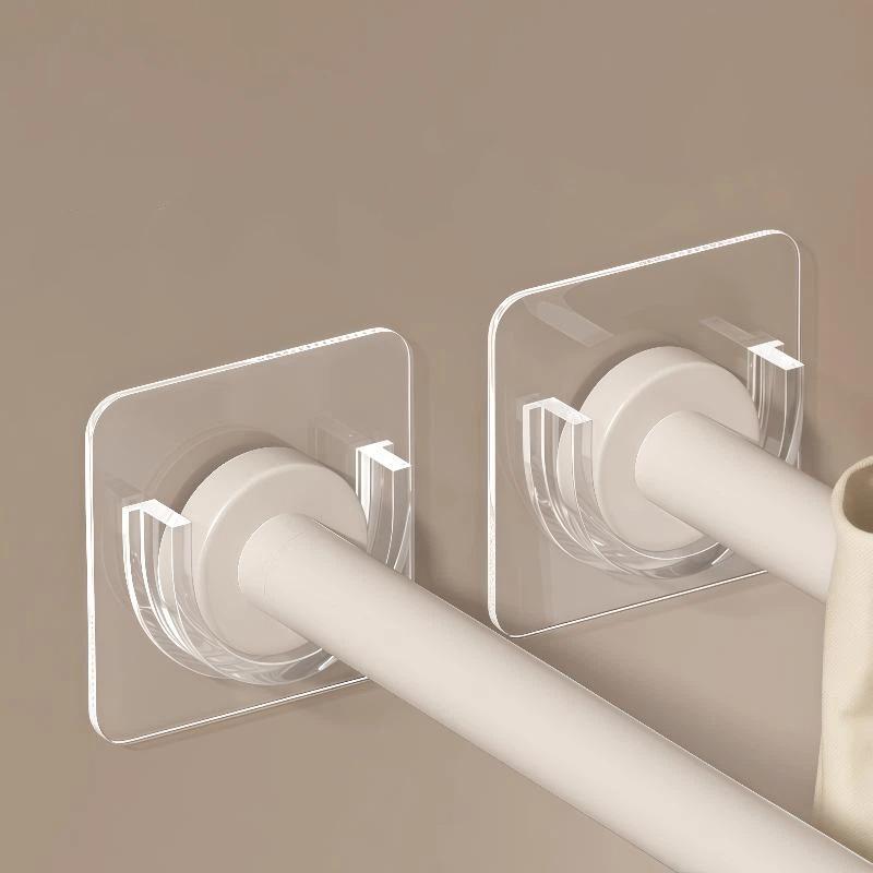 Curtain Rods - ขายึดราวม่านแบบใสติดผนังไม่ต้องเจาะ รับน้ำหนักได้มาก สำหรับห้องน้ำ ห้องนอน และตกแต่งหน้าต่างบ้าน
