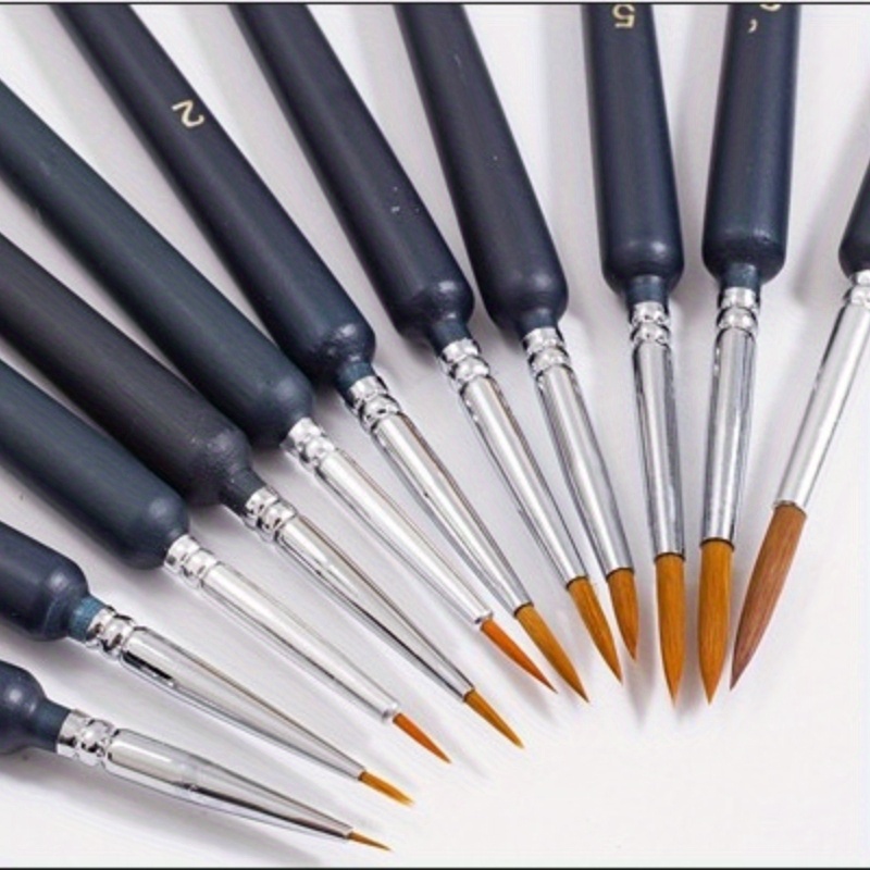 Paint Brush - ชุดแปรงทาสี 11 ชิ้น แปรงทาสีมืออาชีพ ขนแปรงไนลอนปลายกลม สำหรับสีอะคริลิก