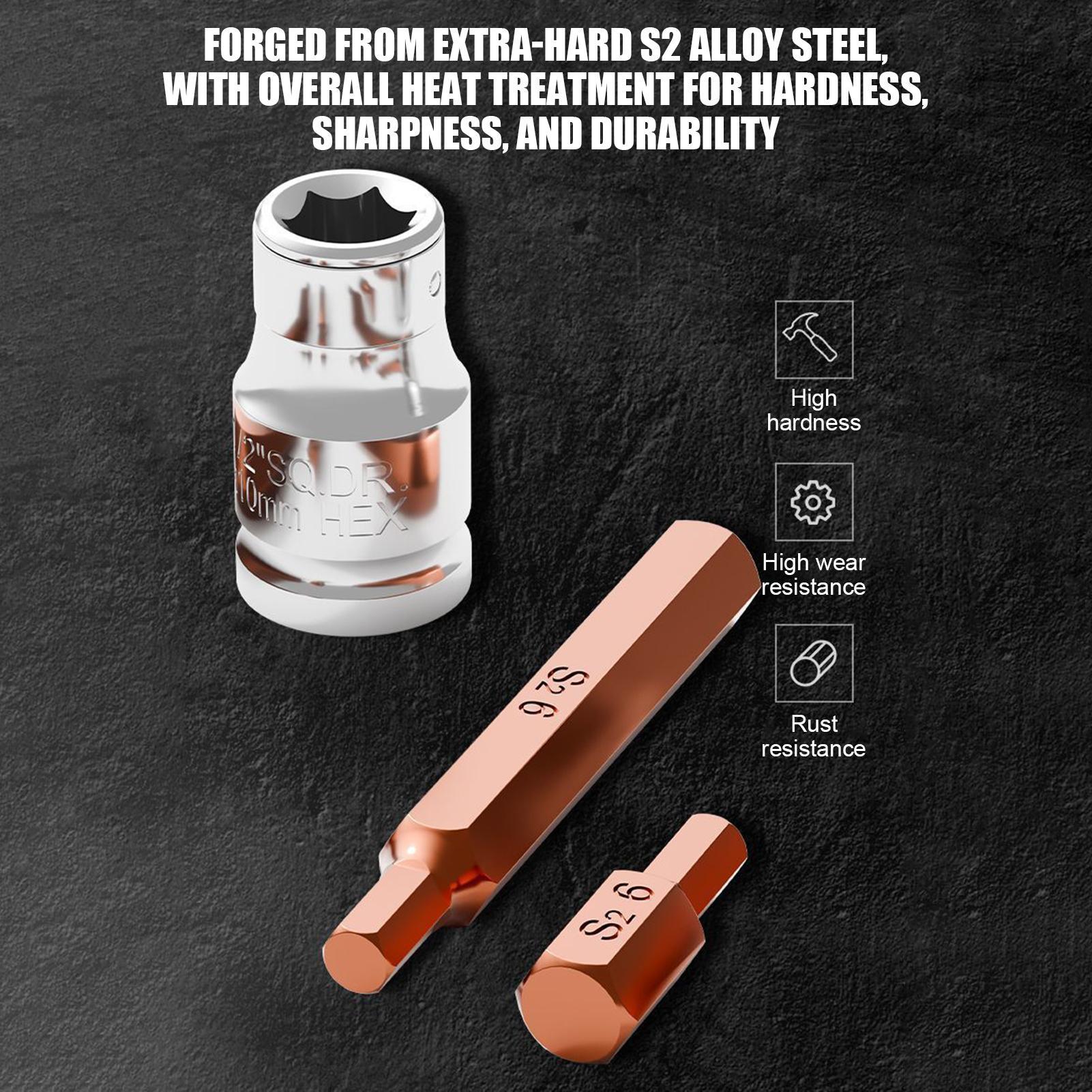Drill Bits - ชุดดอกสว่านแม่เหล็ก เครื่องมือซ่อมแซมซ็อกเก็ตโลหะสำหรับงานหนัก 15 ชิ้น ดอกไขควงสำหรับงานซ่อมแซมเฟอร์นิเจอร์ในบ้าน