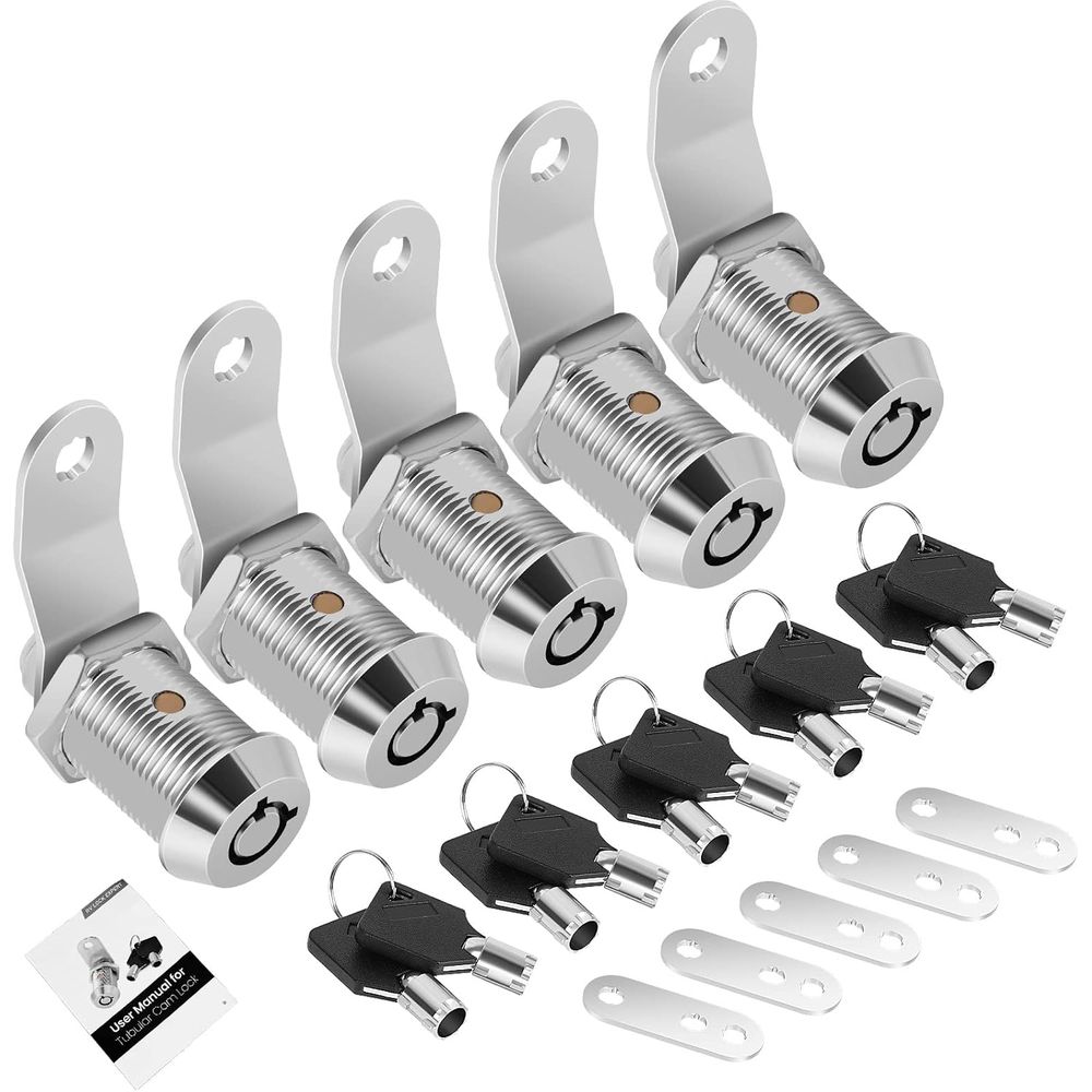 Door Lock - ชุดล็อคตู้ 5 ชิ้นพร้อมกุญแจ, ล็อคเก็บของ RV ขนาด