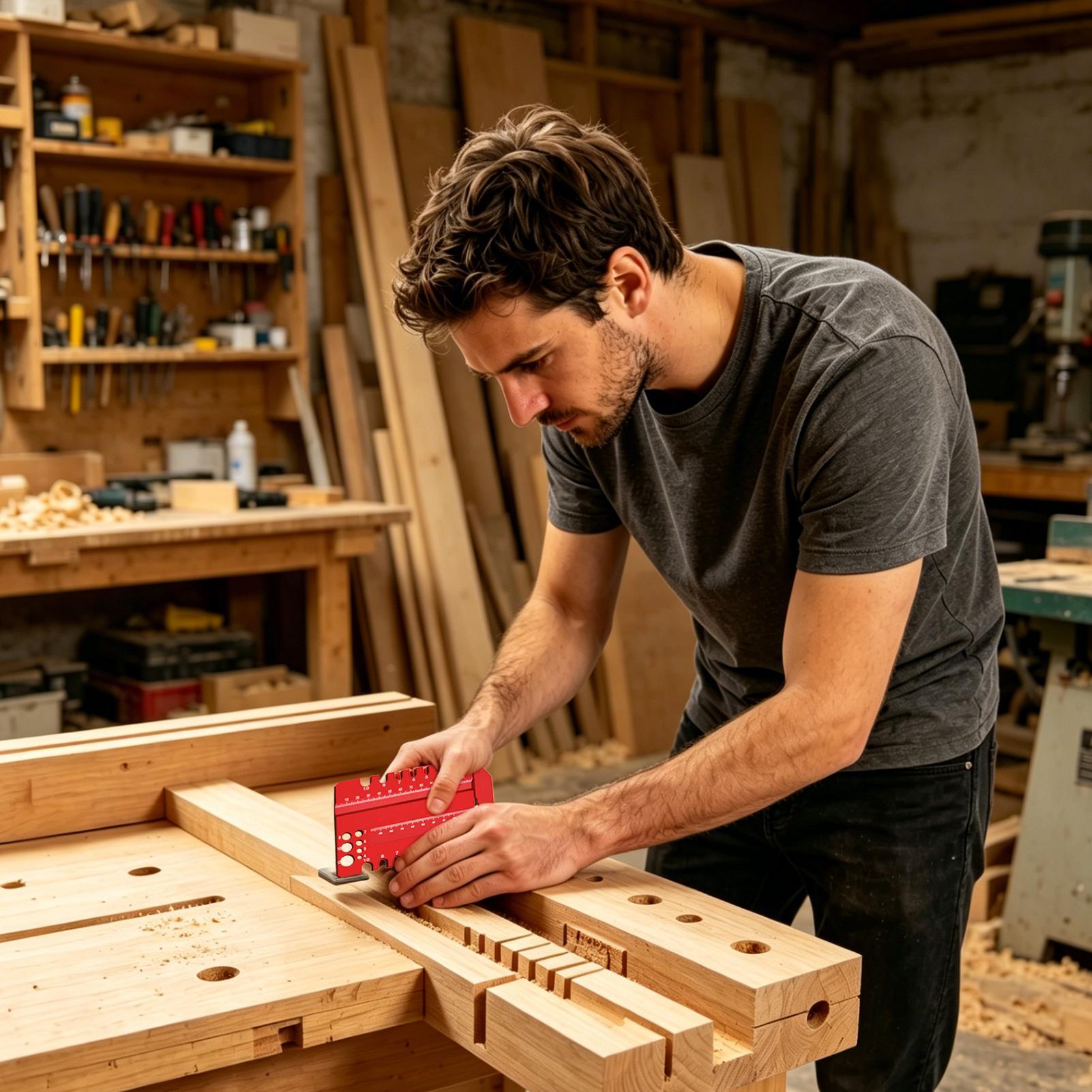 Home Improvement Mark - ไม้บรรทัดสำหรับงานก่อสร้าง ไม้บรรทัดสำหรับทำเครื่องหมาย เครื่องวัดร่อง สำหรับงานในโรงงาน การปรับปรุงบ้าน โรงรถ