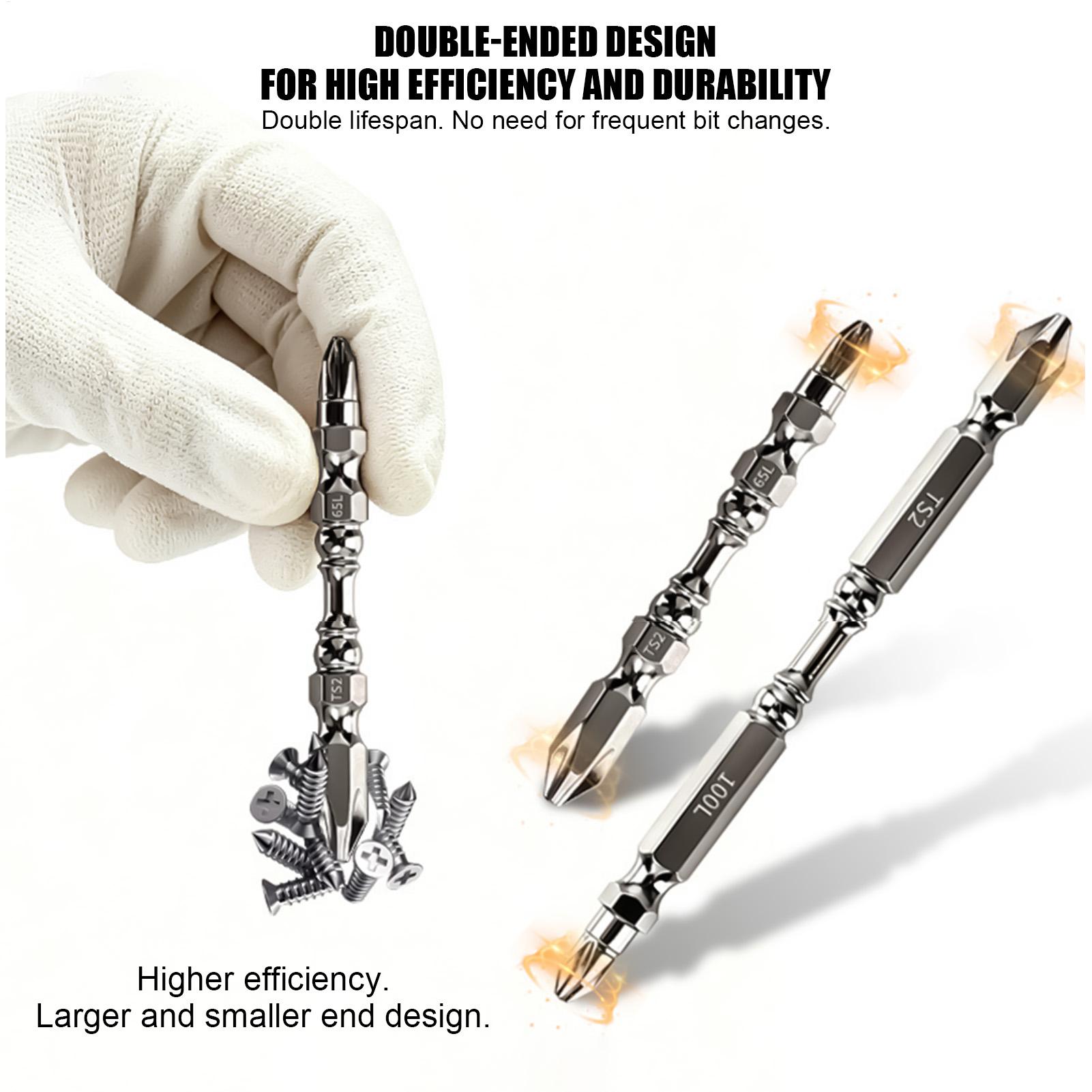 Drill Bits - ชุดไขควงแม่เหล็กแบบหนา หัวหกเหลี่ยม ป้องกันการลื่น ชุดเครื่องมือช่าง 10 ชิ้น