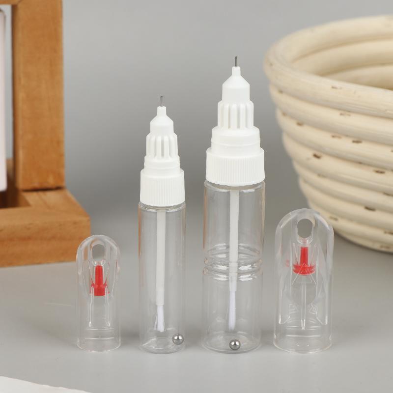 Paint Brush - 【ปากกาทาเล็บ 2-in-1 แบบหัวแปรงและหัวเข็ม ขวดเปล่าสำหรับเติมสี ปากกาซ่อมแซมสี ปากกาแต้มจุด+ปากกาวาดลาย】