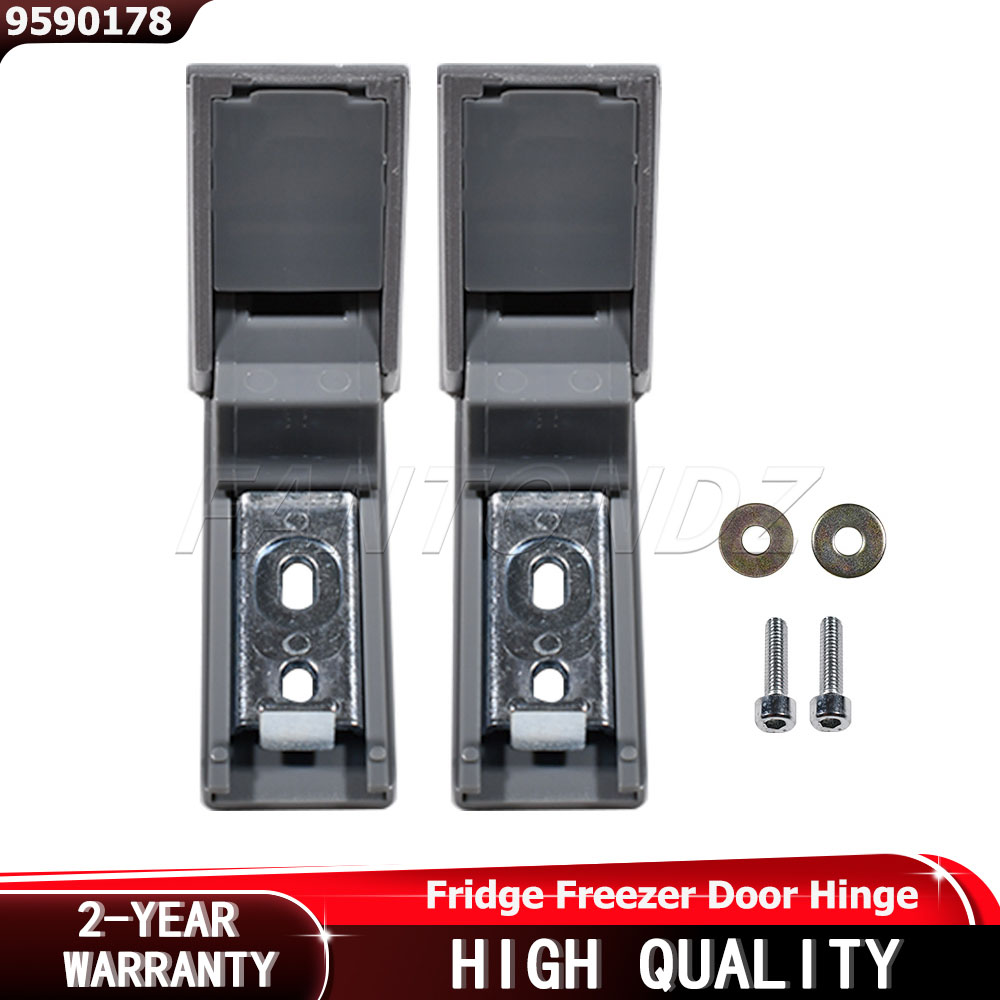 Door Handle - 9590178 บานพับประตูสำหรับตู้เย็นและตู้แช่แข็ง Liebherr บานพับคู่พร้อมอุปกรณ์ยึด สีเงิน 03-JRI-857