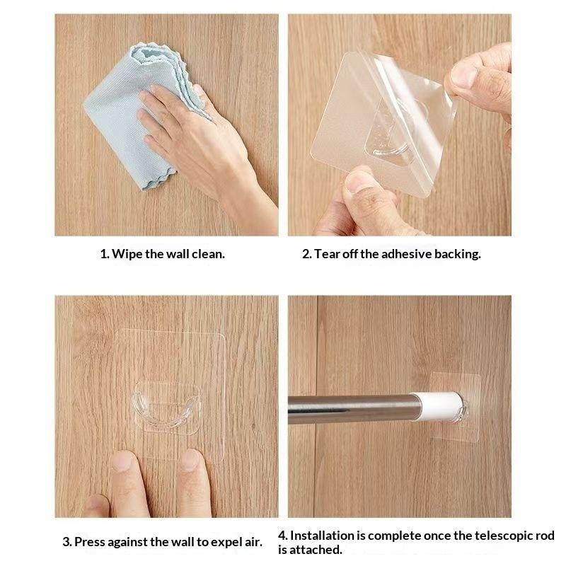 ขายึดราวม่านแบบใสติดผนังไม่ต้อ - Curtain Rods บทวิจารณ์และราคา