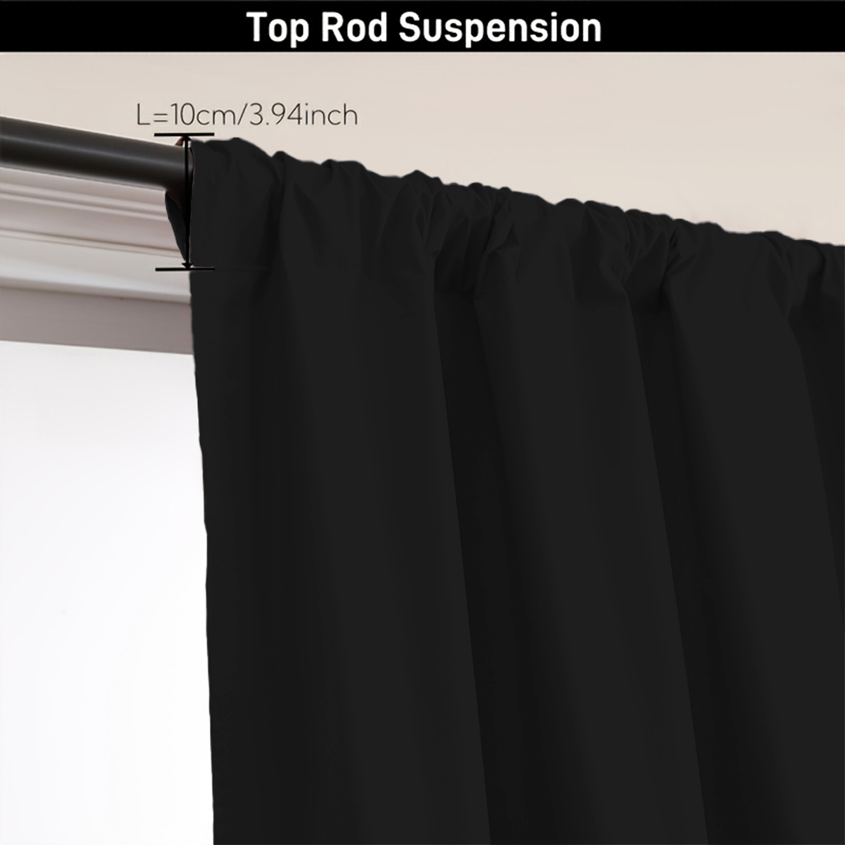 ผ้าม่านสีทึบเรียบง่าย 1 ชิ้น ผ - Curtain Rods บทวิจารณ์และราคา