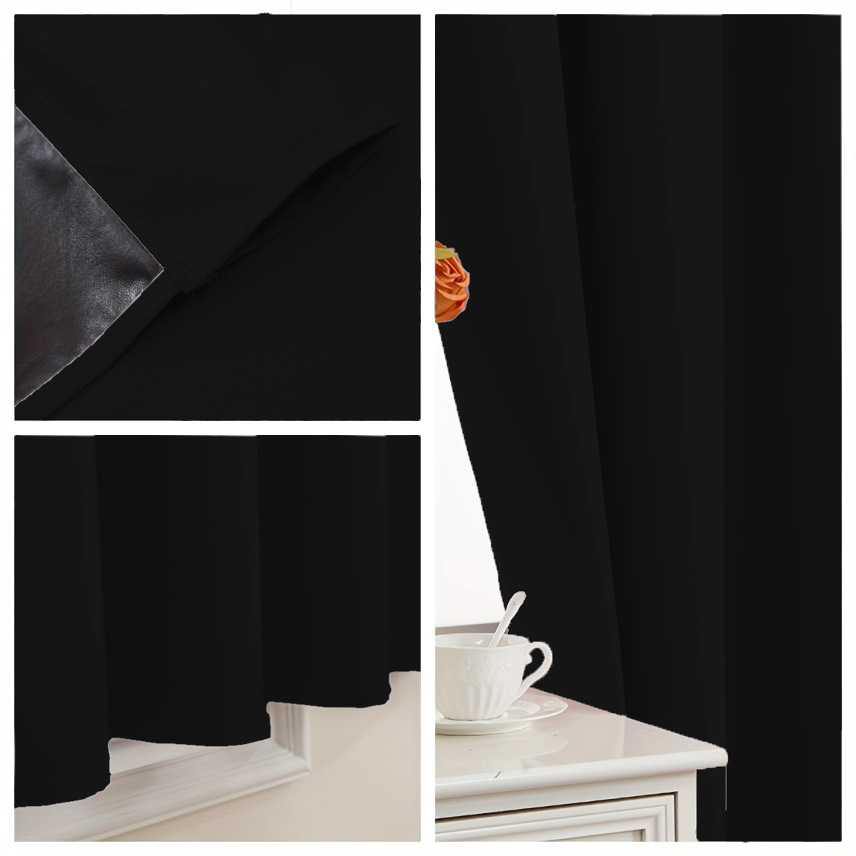 ผ้าม่านสีทึบเรียบง่าย 1 ชิ้น ผ - Curtain Rods บทวิจารณ์และราคา