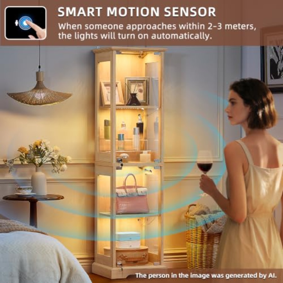ตู้โชว์กระจกทรงแคบสไตล์ฟาร์มเฮ - Door Lock บทวิจารณ์และราคา
