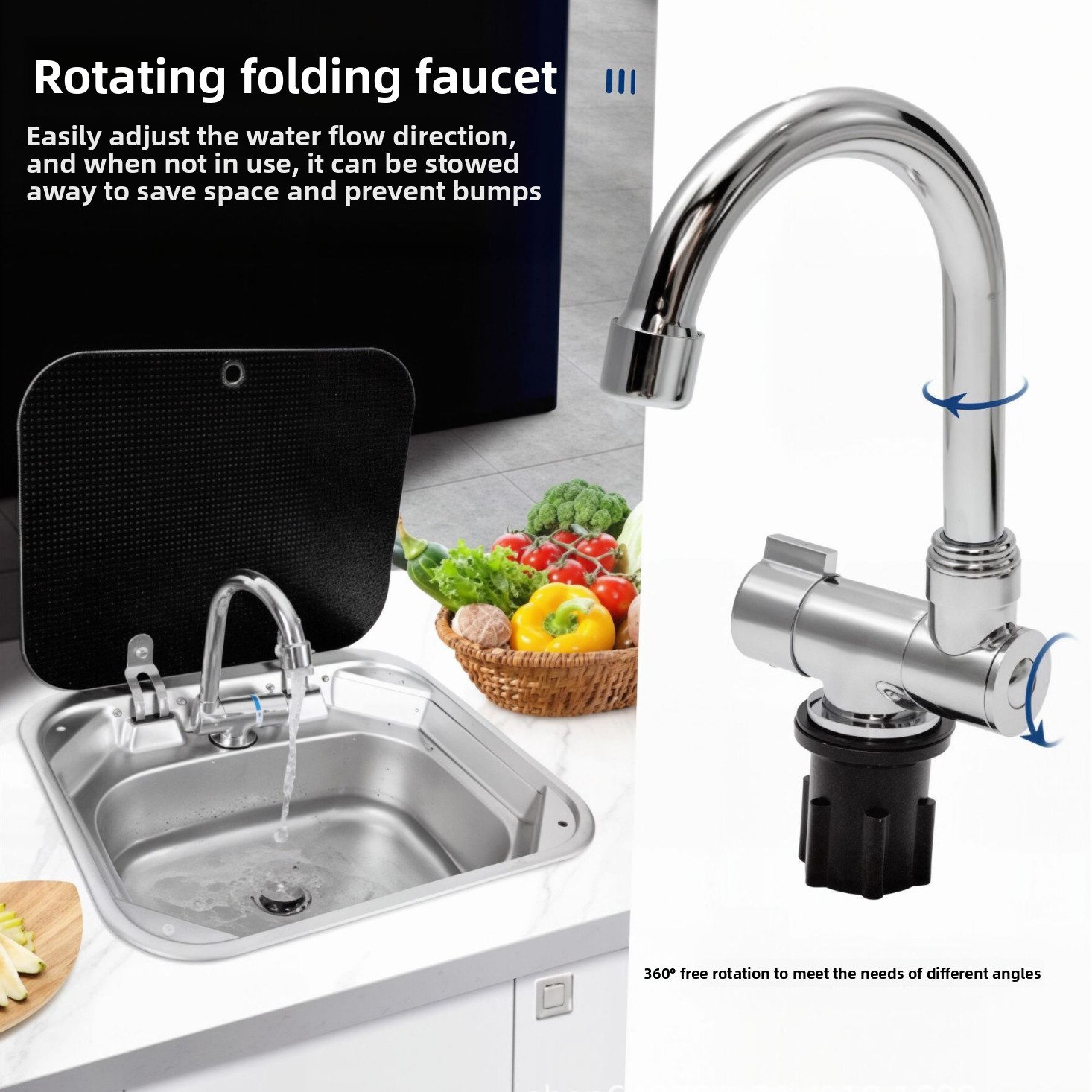 อ่างล้างจาน RV แบบพับได้พร้อมก - Faucet บทวิจารณ์และราคา