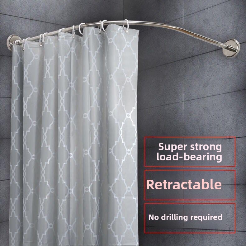 ราวแขวนผ้าอาบน้ำรูปโค้ง ไม่ต้อ - Curtain Rods บทวิจารณ์และราคา