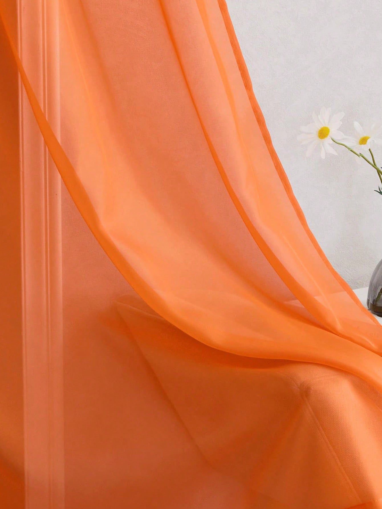 ม่านโปร่งแสงสีส้มแบบออร์แกนซ่า - Curtain Rods บทวิจารณ์และราคา