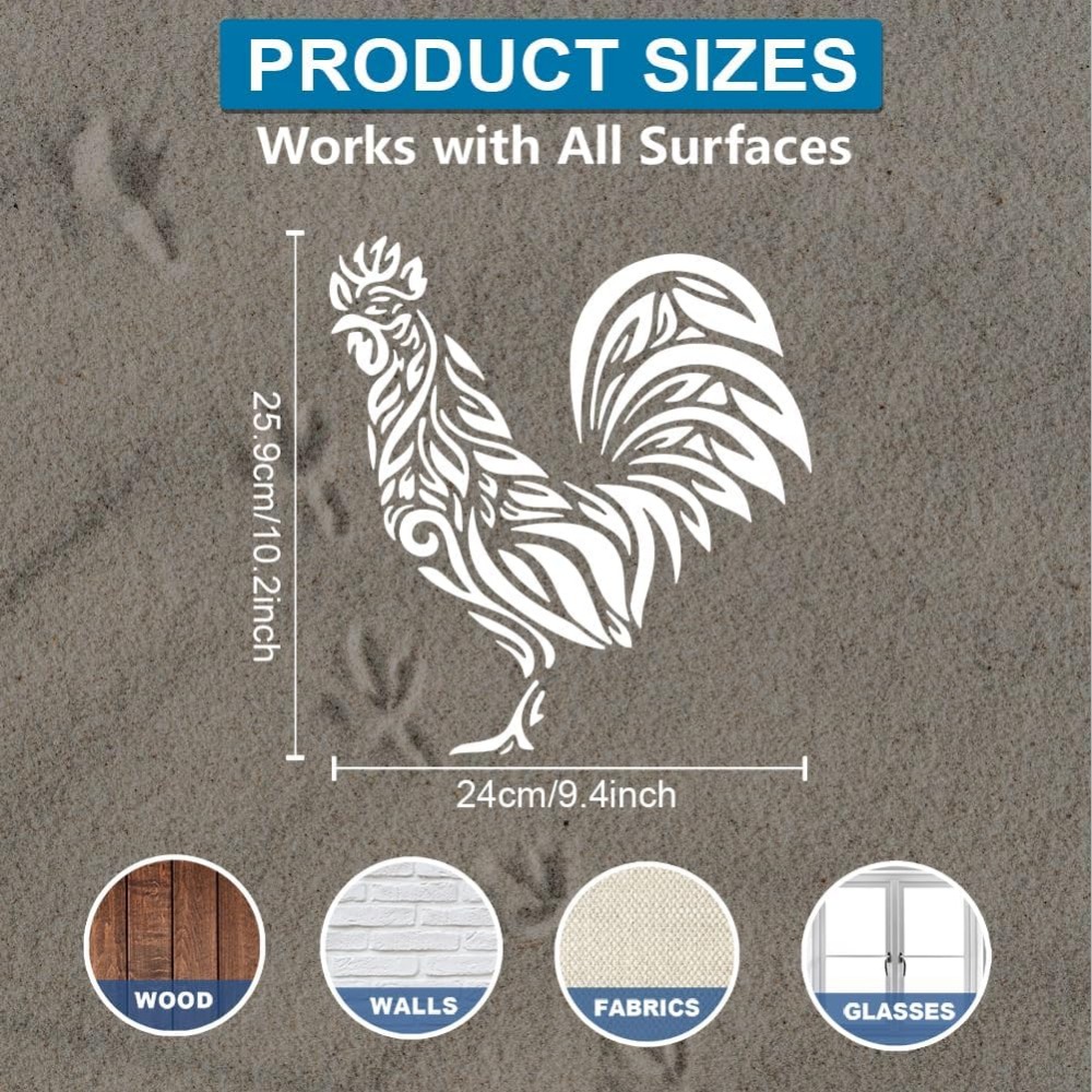 ไก่Stencil 11.8 × 11.8 นิ้วขนา - Paint Brush บทวิจารณ์และราคา