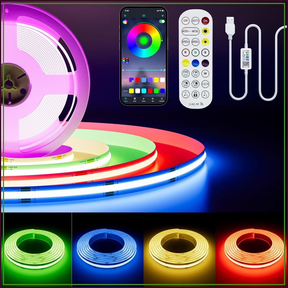 ไฟแถบ LED RGB แบบ COB 5V USB ค - Led Strip Lights บทวิจารณ์และราคา