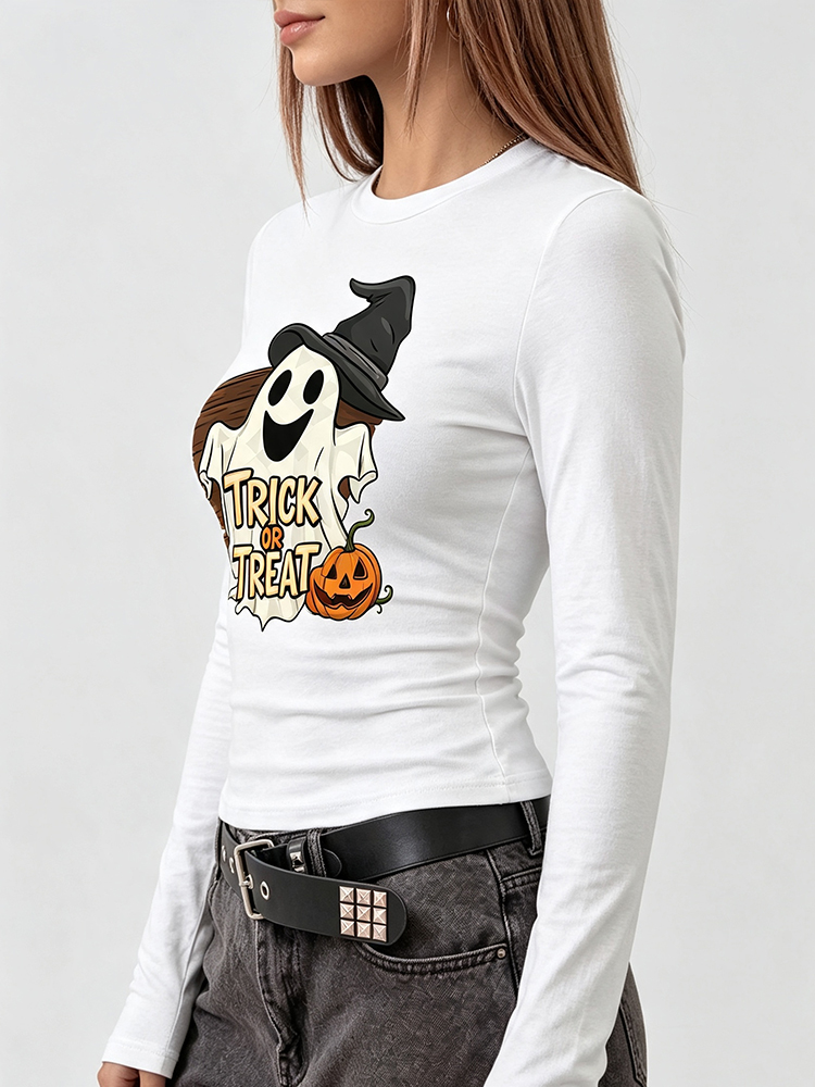 เสื้อยืดแขนยาวพิมพ์ลายใยแมงมุม - Wallpaper บทวิจารณ์และราคา