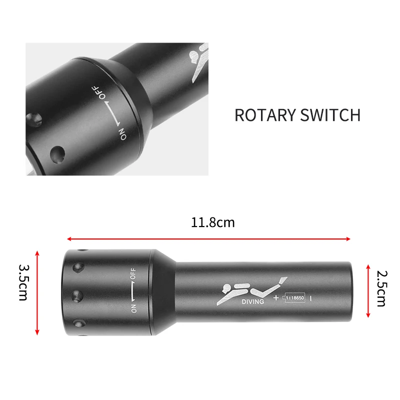 ไฟฉายดำน้ำ LED รุ่นใหม่ T6 ระย - Light Switch บทวิจารณ์และราคา