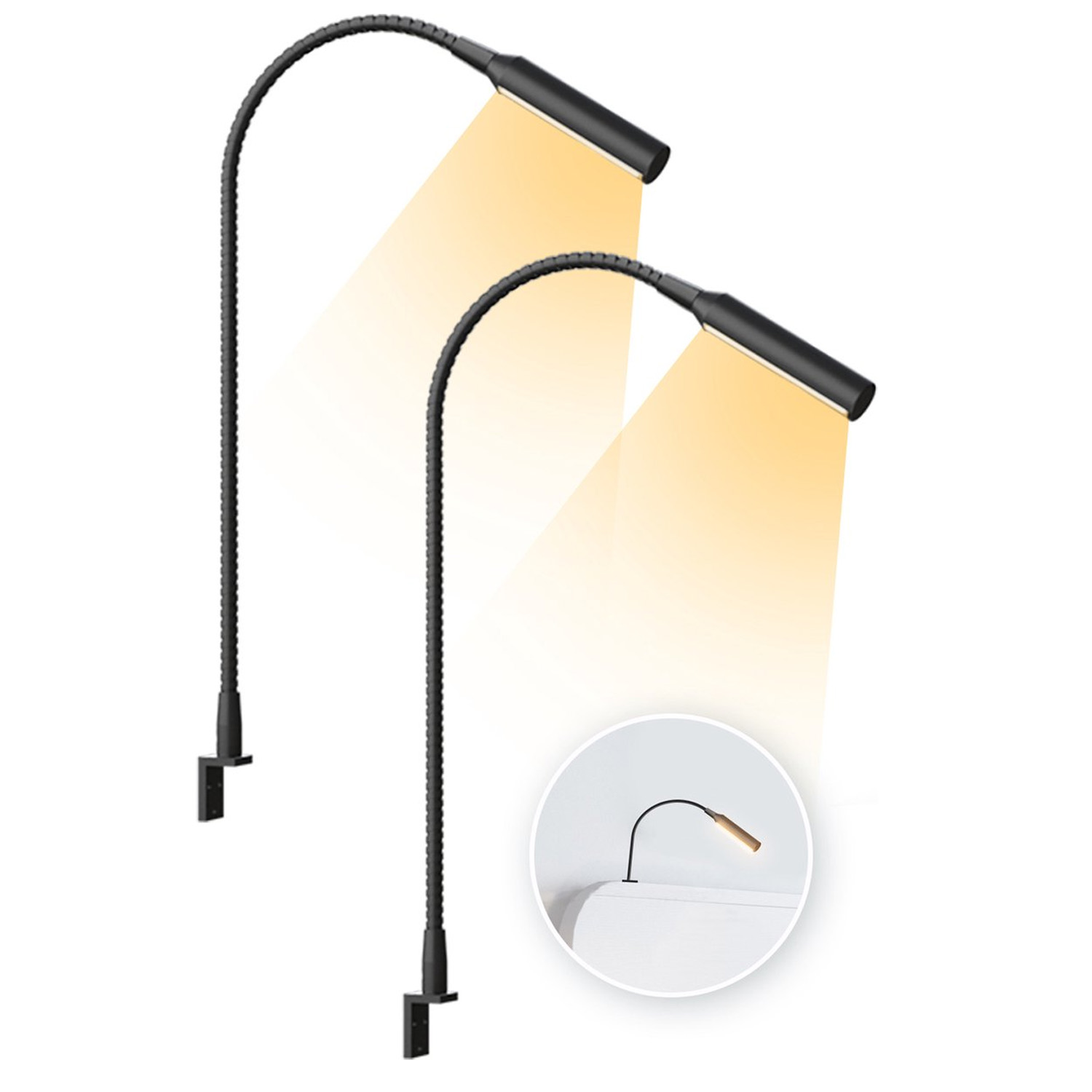 โคมไฟอ่านหนังสือ LED 2 ชิ้น พร - Light Switch บทวิจารณ์และราคา