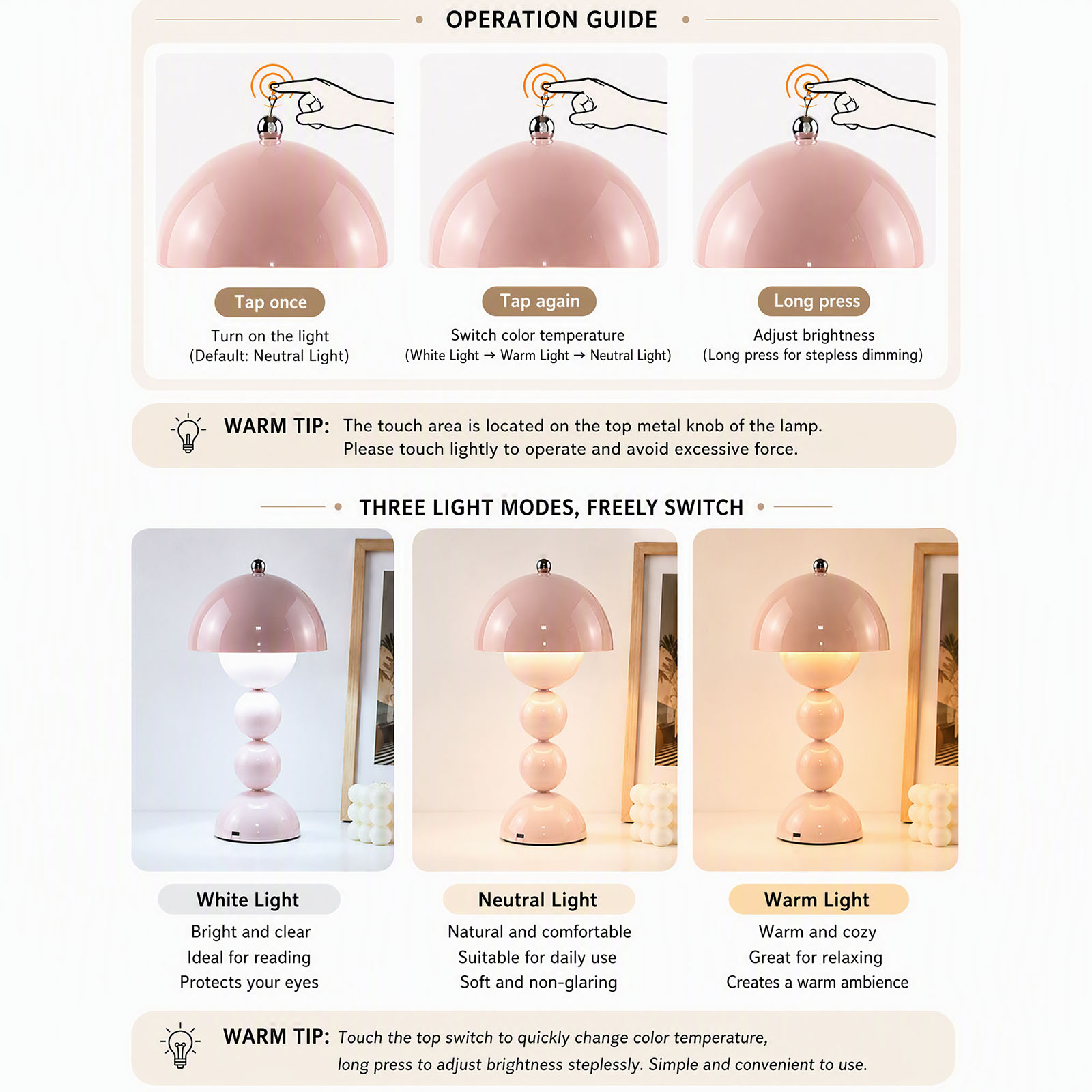 โคมไฟตั้งโต๊ะรูปเห็ดสไตล์วินเท - Light Switch บทวิจารณ์และราคา